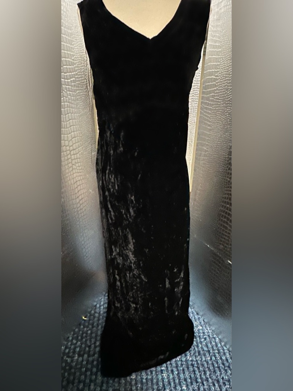 Beth Schaeffer Classic Black Velvet Vintage Maxi Dress